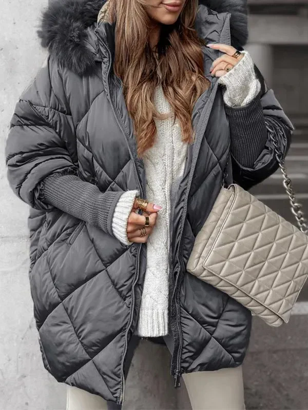 Annette - Ensemble d'hiver à capuche avec motif losange - Image 2