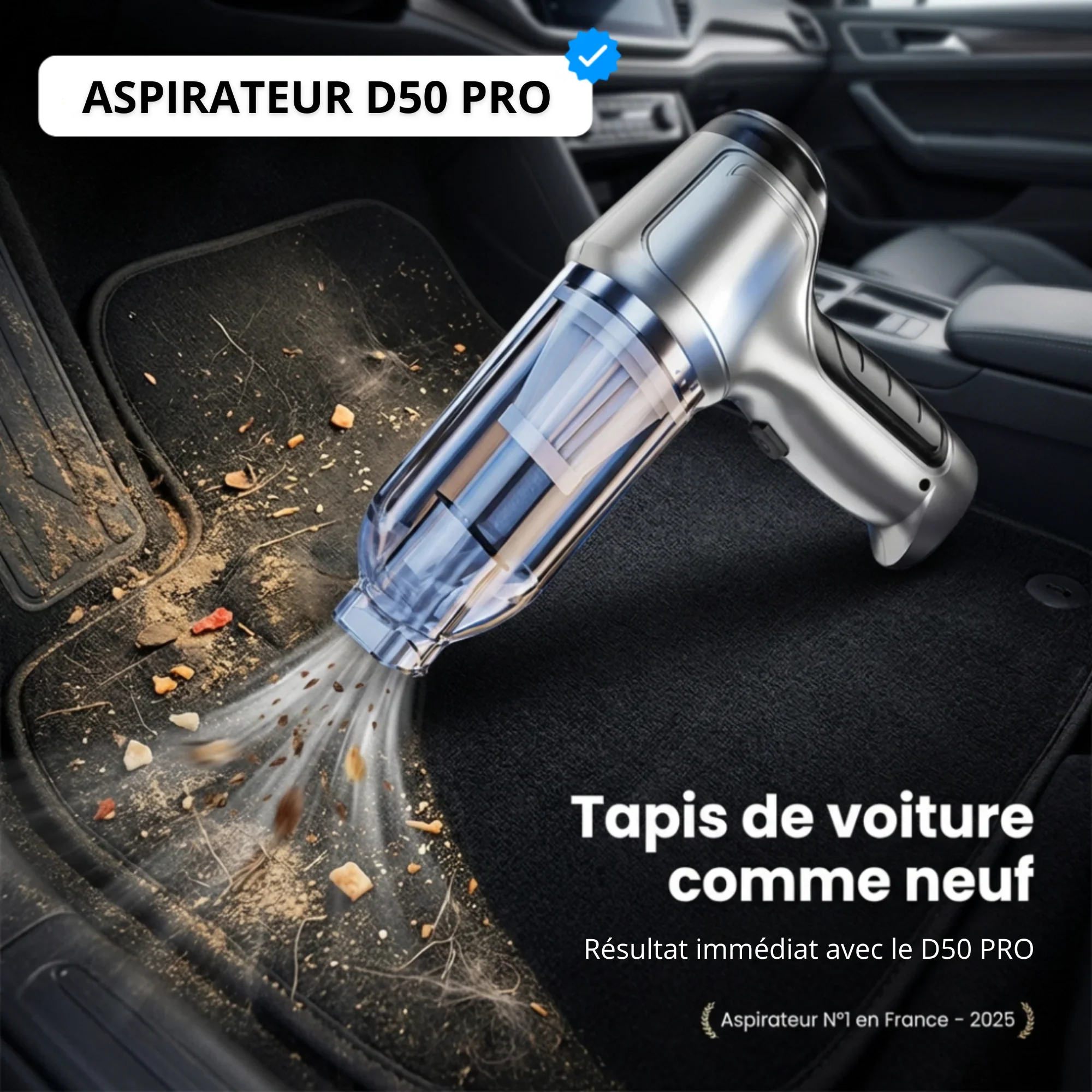 Aspirateur sans fil voiture compact et rechargeable - Image 11