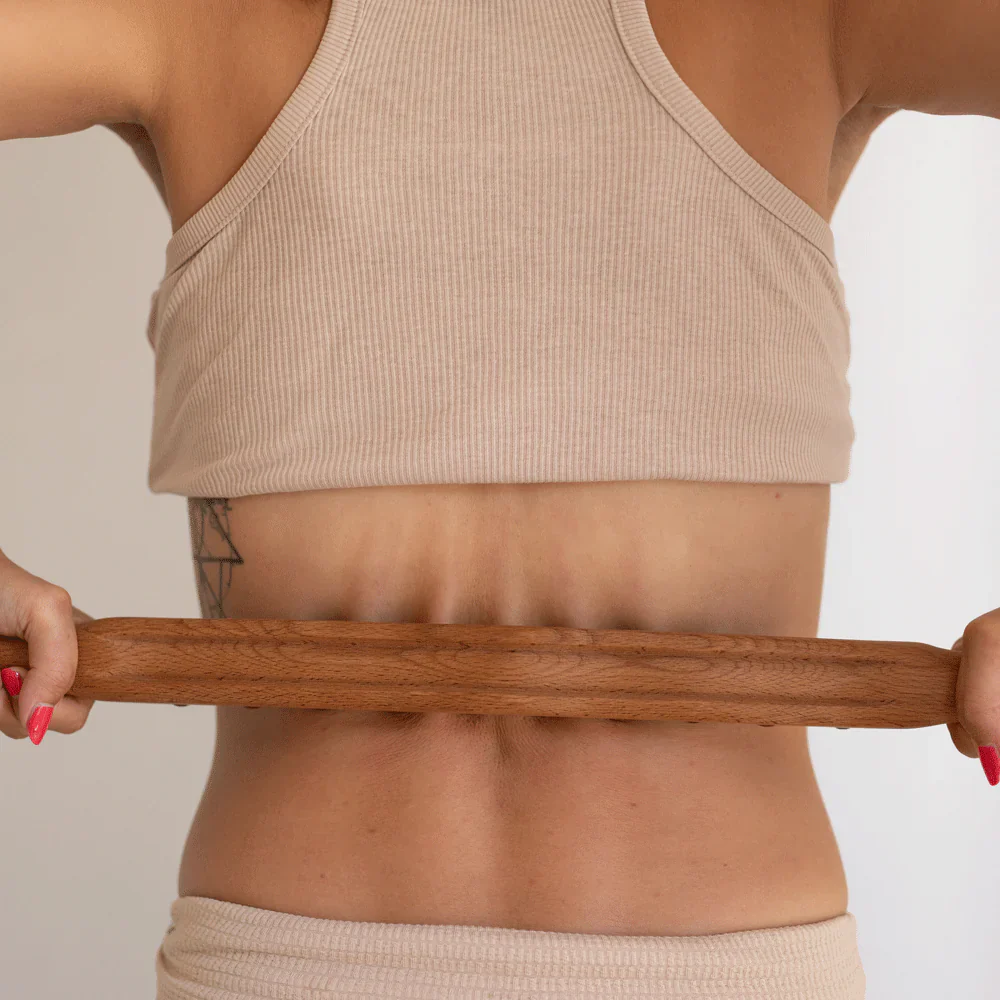 Bâton de massage en bois pour drainage lymphatique et détente - Image 8