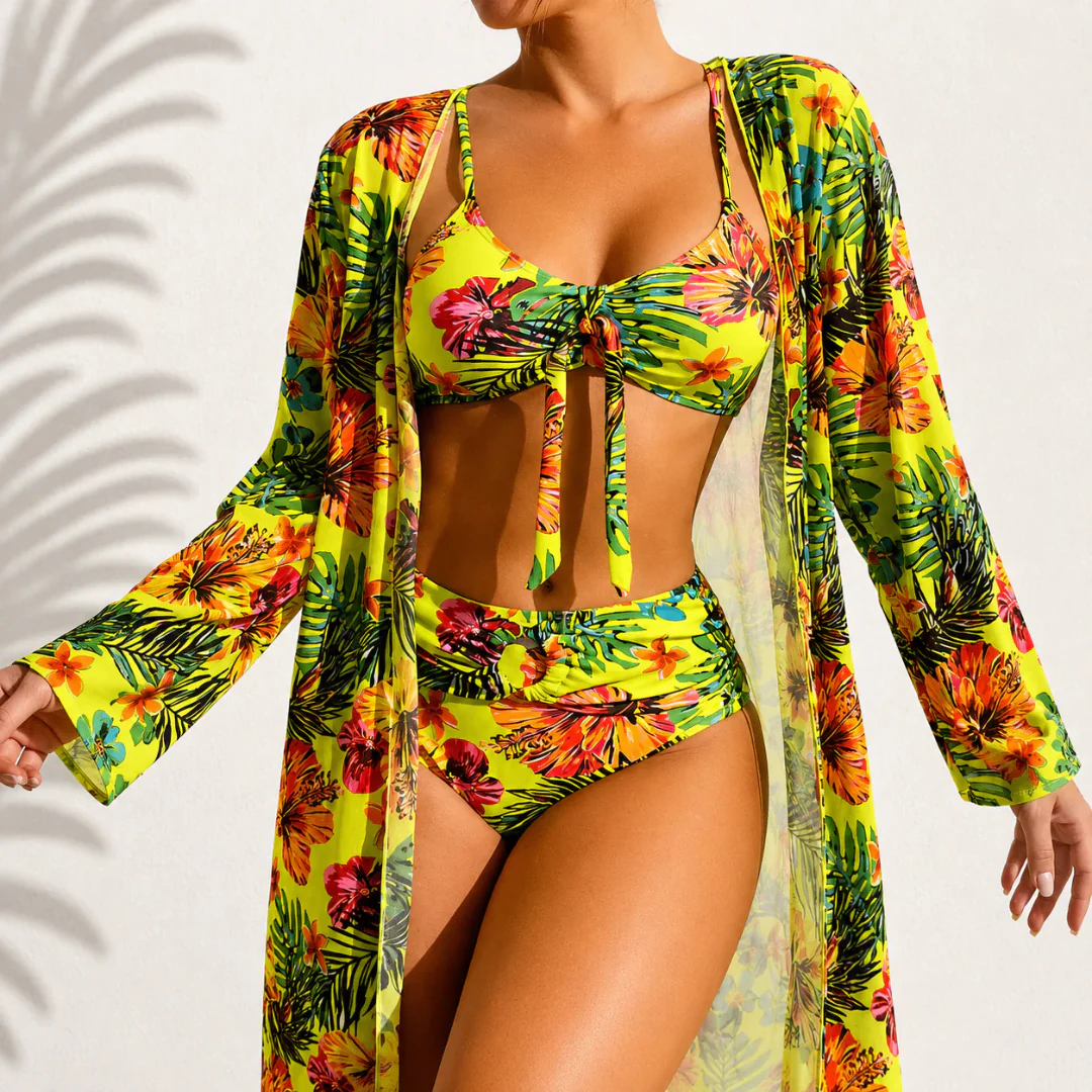 Bikini 3 Pièces Floral Femme Élégant et Confortable - Image 3