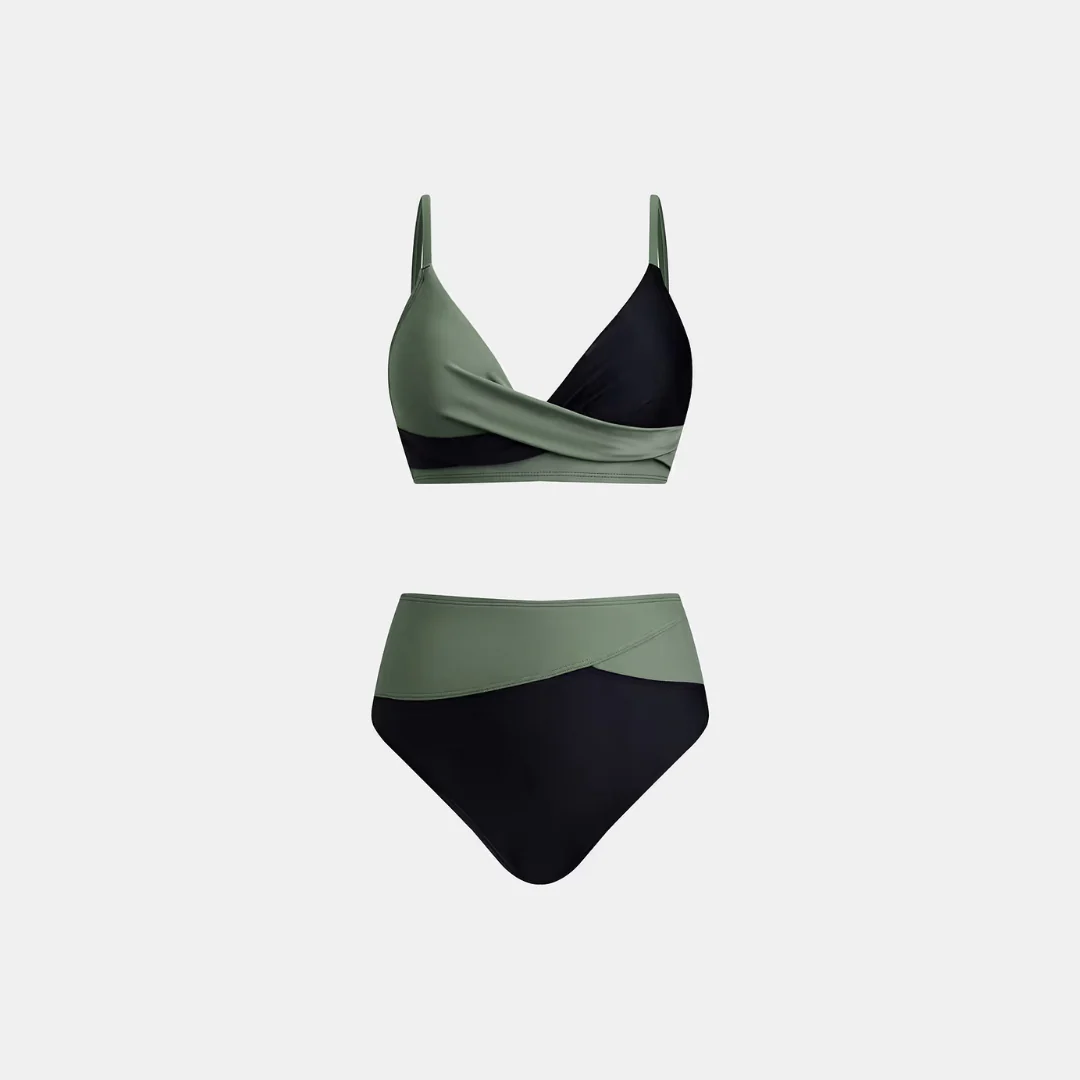 Bikini taille haute eucalyptus