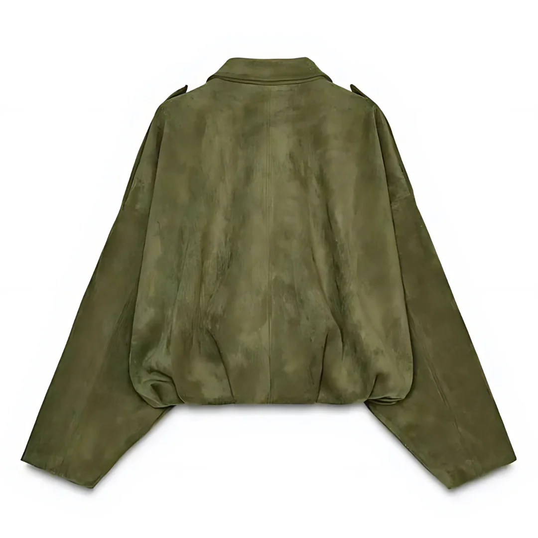 Blouson bomber stylé aspect suédine - Image 2