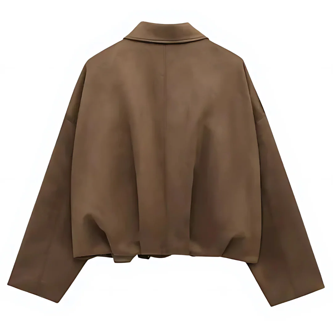 Blouson bomber stylé aspect suédine - Image 4
