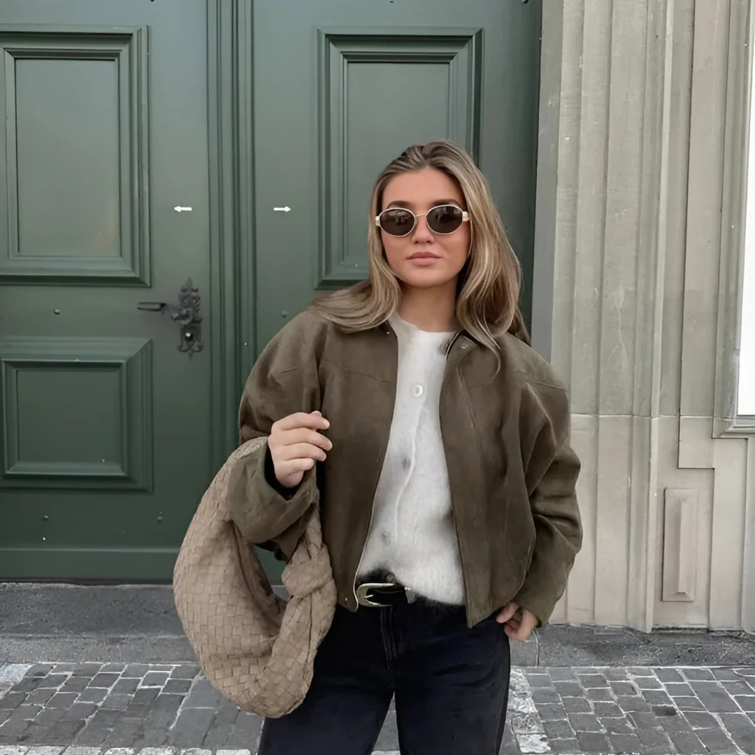 Blouson bomber stylé aspect suédine - Image 7