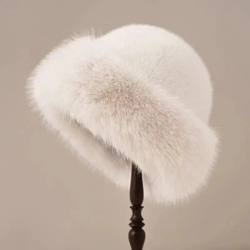 Bonnet d’hiver en fausse fourrure douce