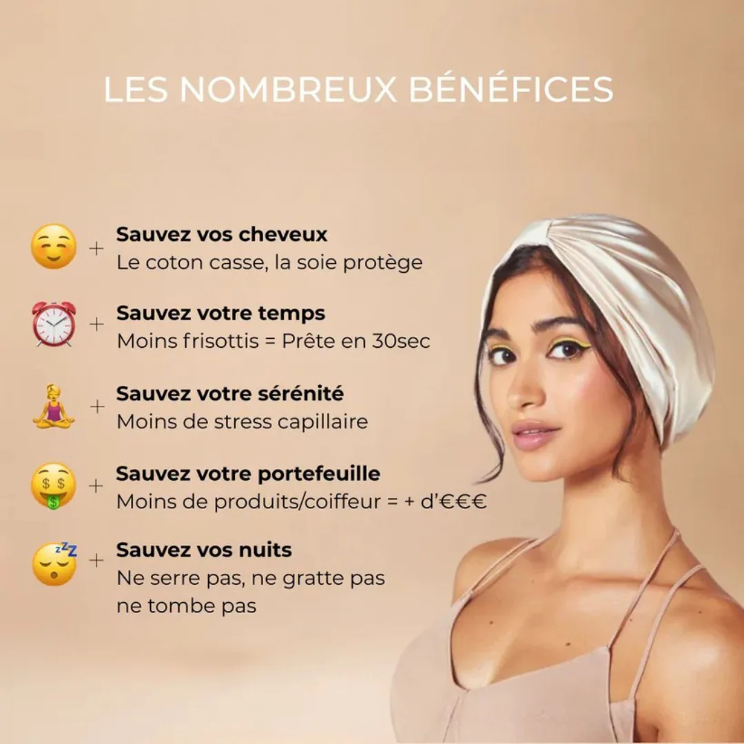 Bonnet de nuit en soie naturelle - Image 5