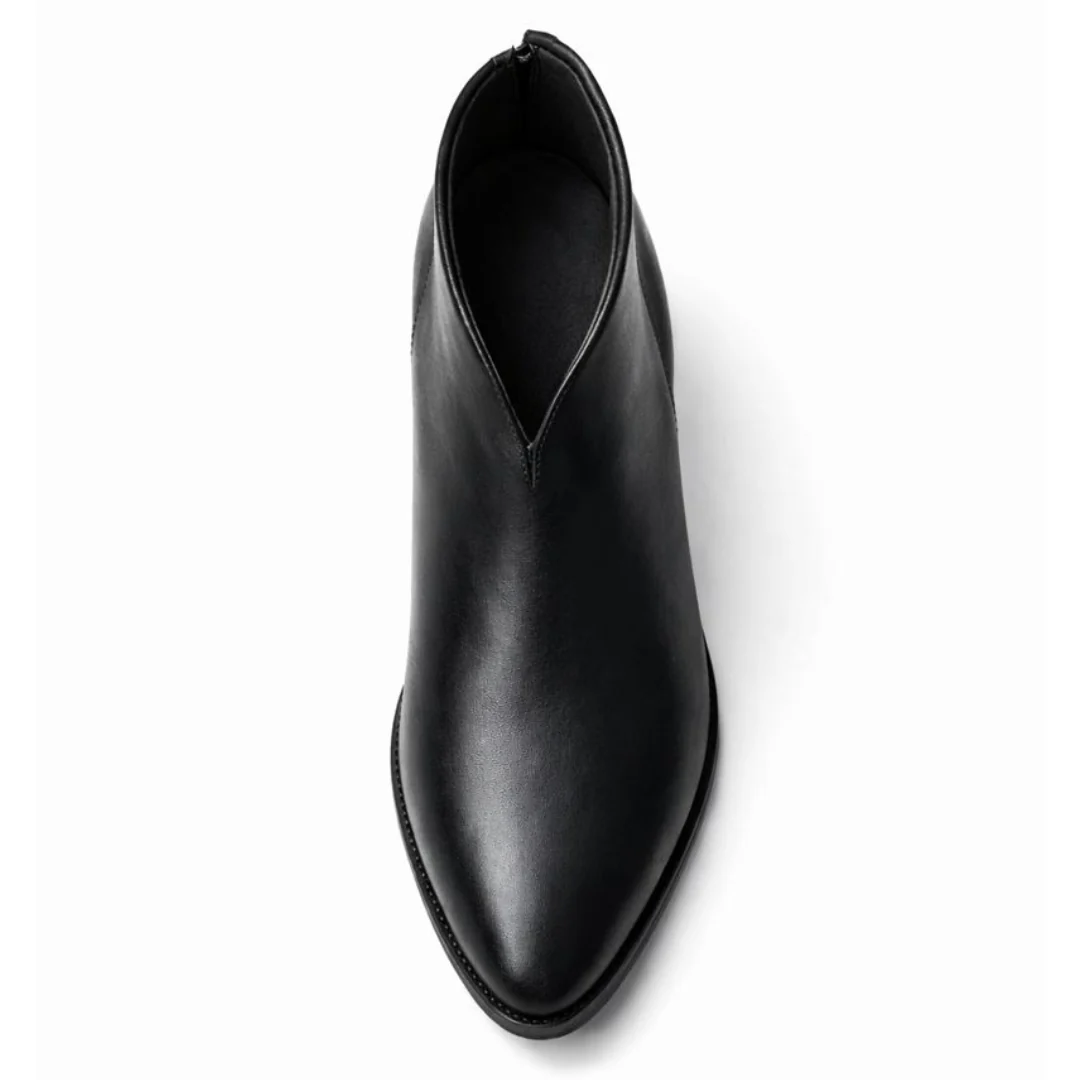 Bottines en cuir avec talon bloc et fermeture éclair - Image 2