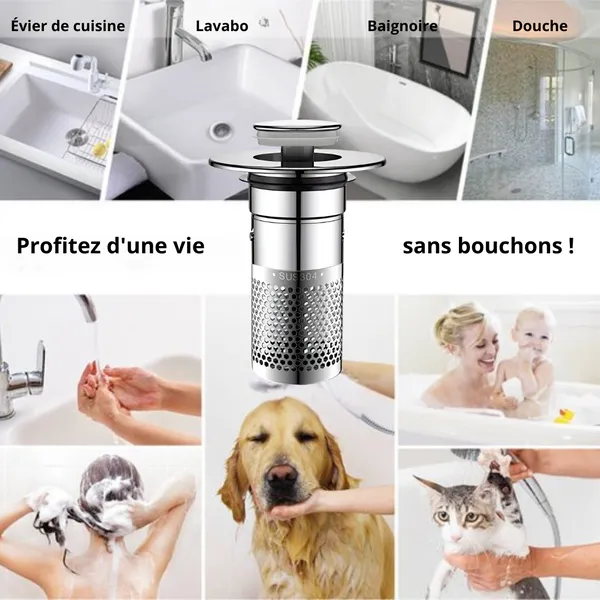 Bouchon universel d’évacuation avec filtre intégré - Image 3