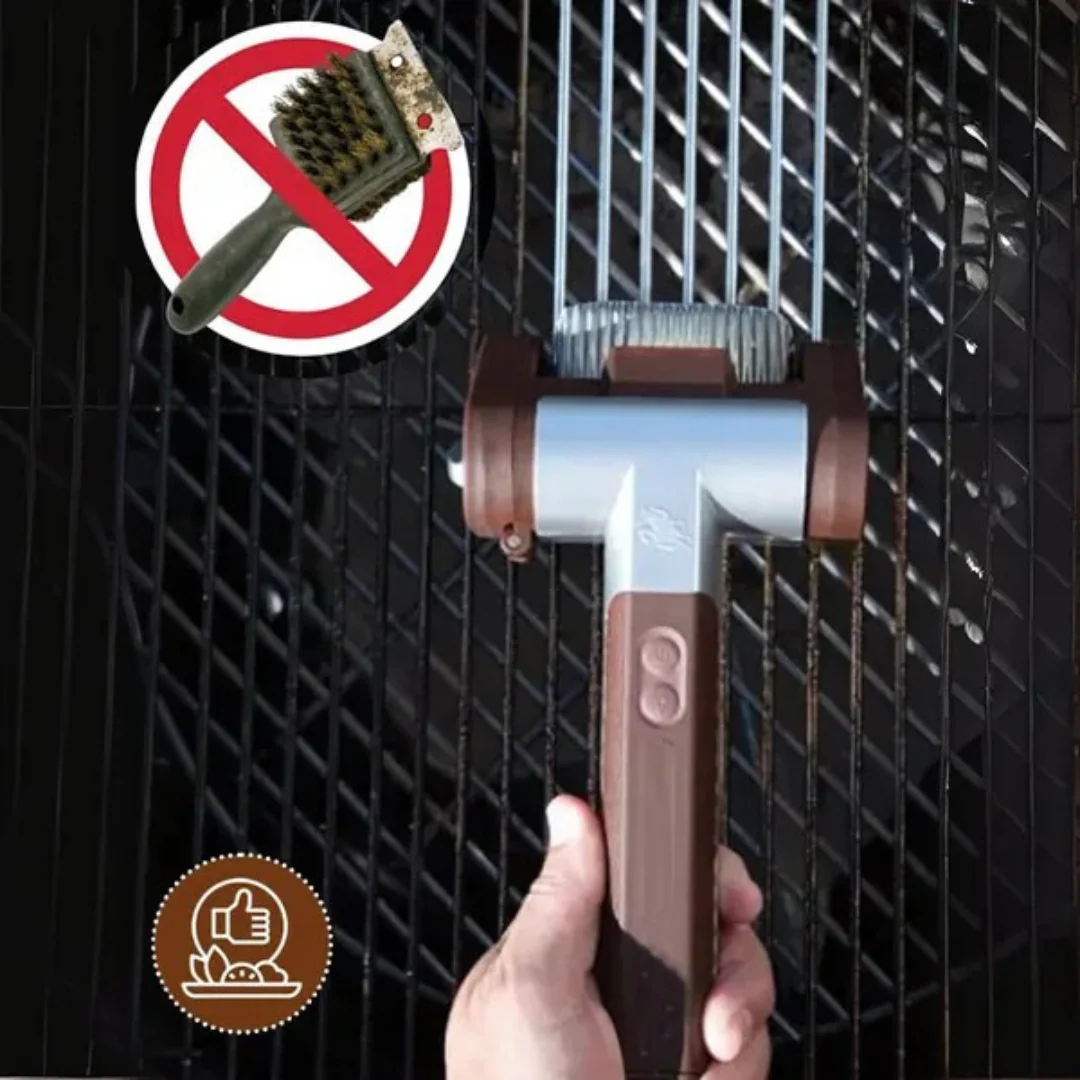 Brosse à gril avec réservoir à huile – 2-en-1 pour nettoyage & entretien