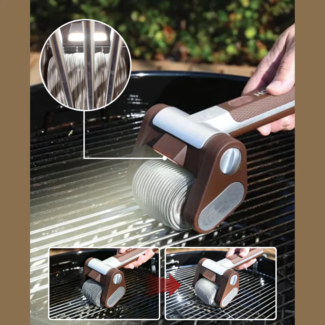 Brosse à gril avec réservoir à huile – 2-en-1 pour nettoyage & entretien - Image 3