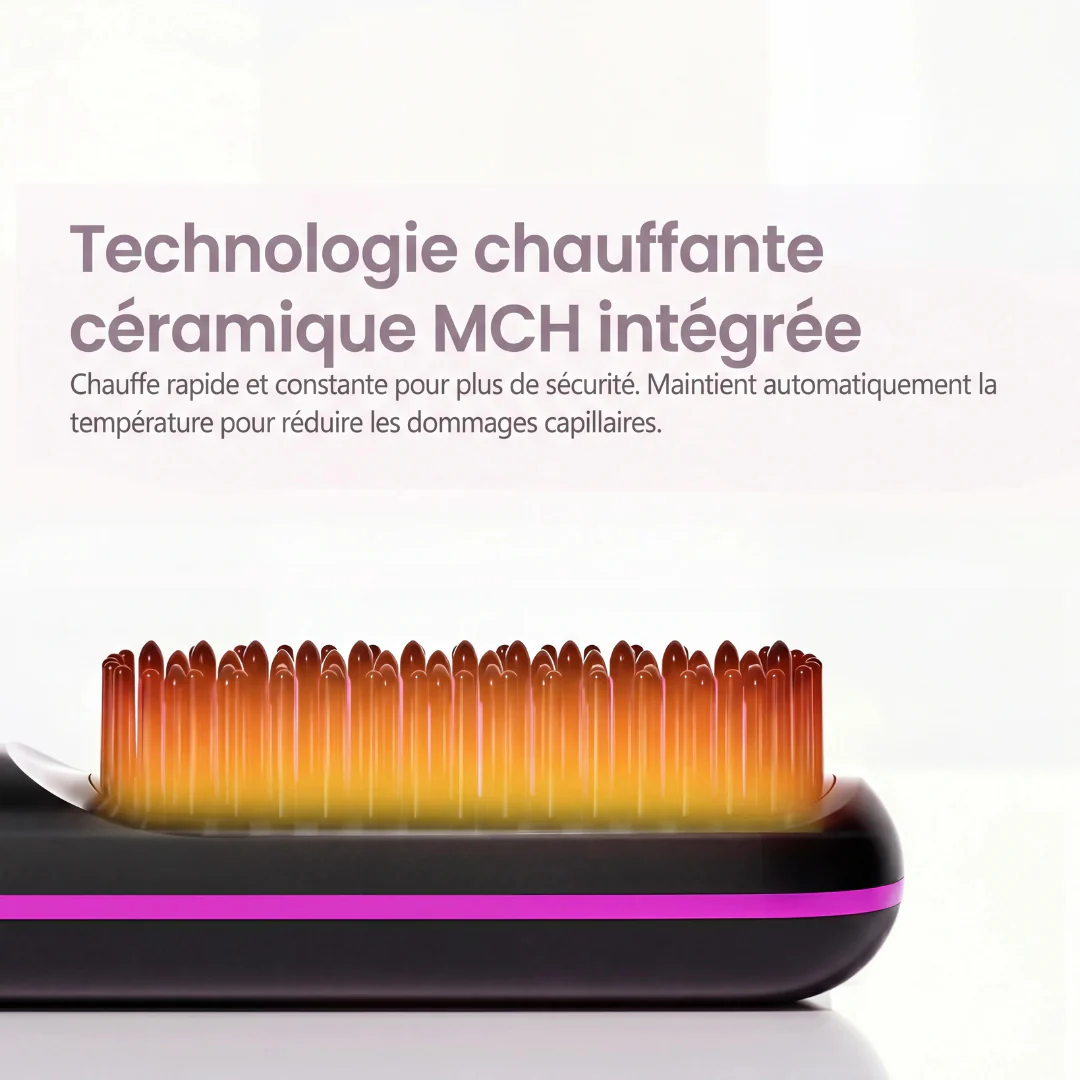 Brosse coiffante chauffante céramique cheveux courts - Image 3