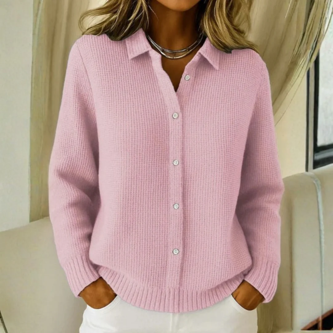 Cardigan classique doux à col chemise - Image 3