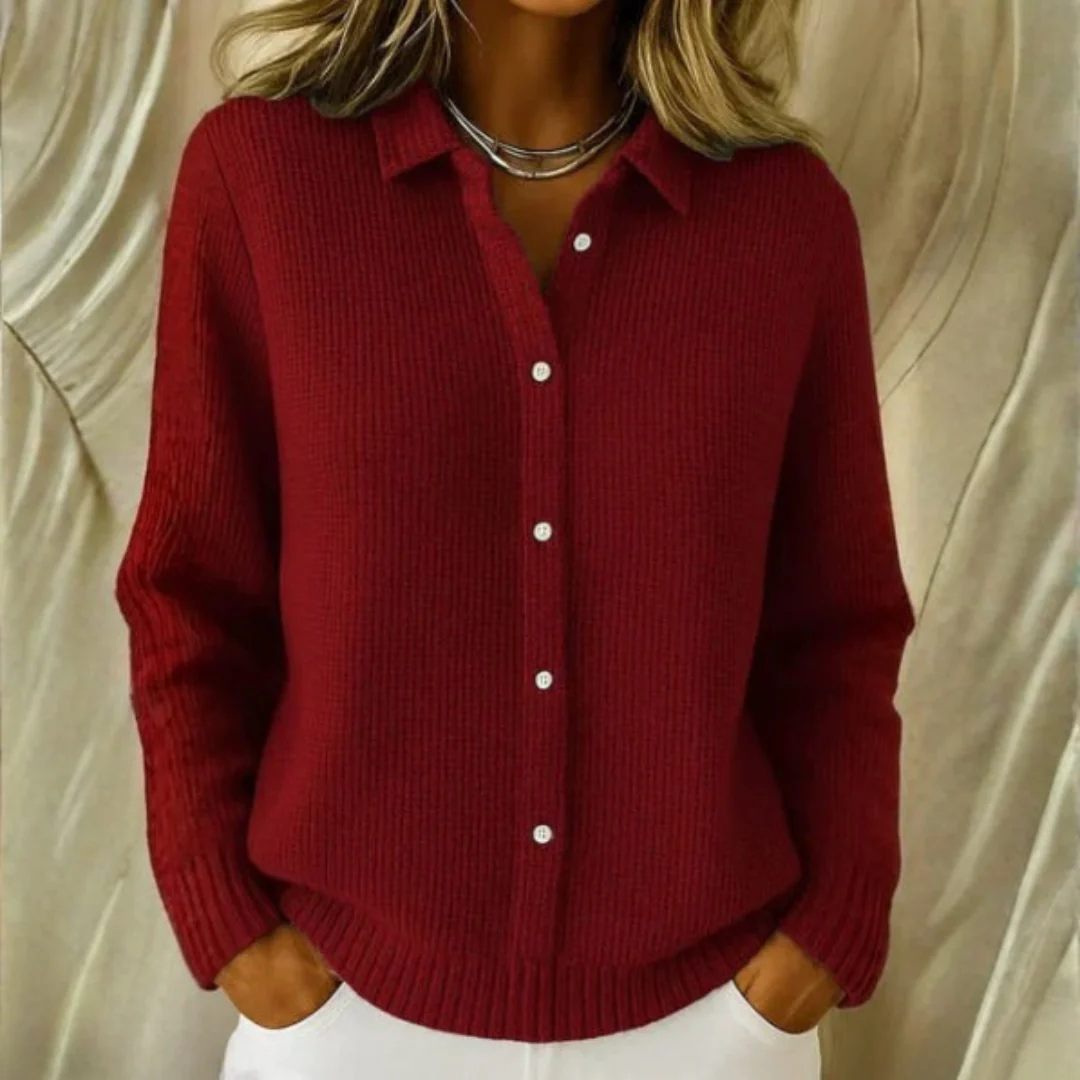 Cardigan classique doux à col chemise - Image 4
