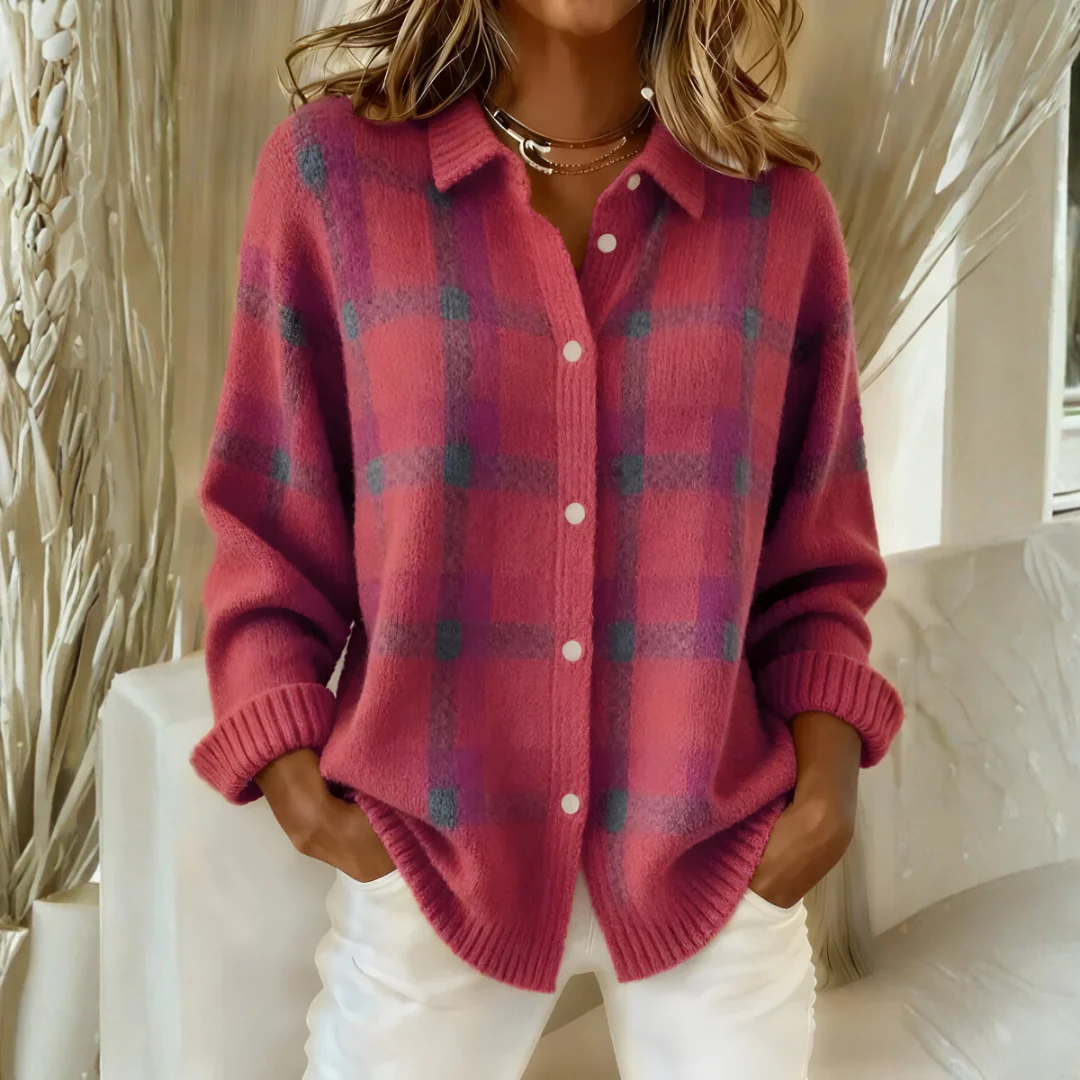 Cardigan Douillet À Carreaux - Image 3