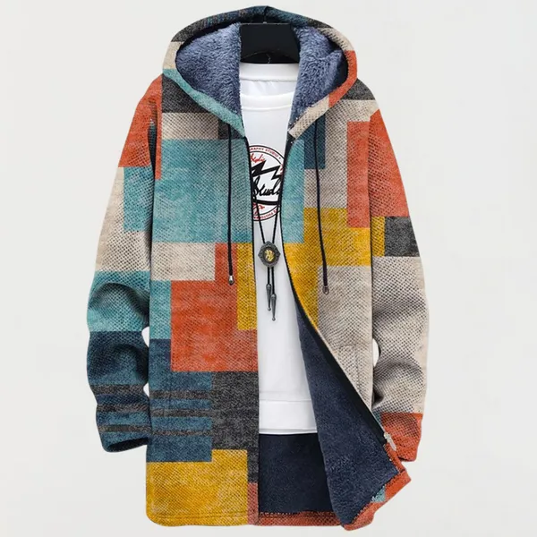 Cardigan patchwork Ă capuche - Image 2