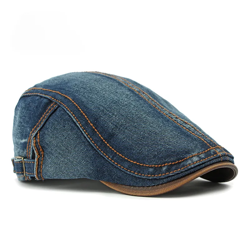 Casquette plate en denim pour homme - Image 5