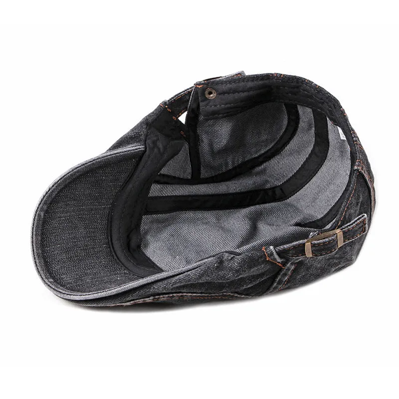 Casquette plate en denim pour homme - Image 6
