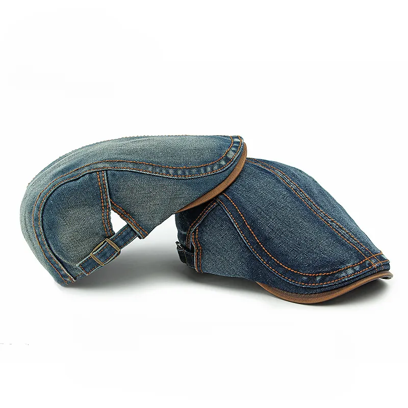 Casquette plate en denim pour homme - Image 7
