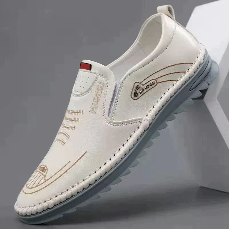 Chaussures pour hommes en cuir, respirantes et antidérapantes - Image 3