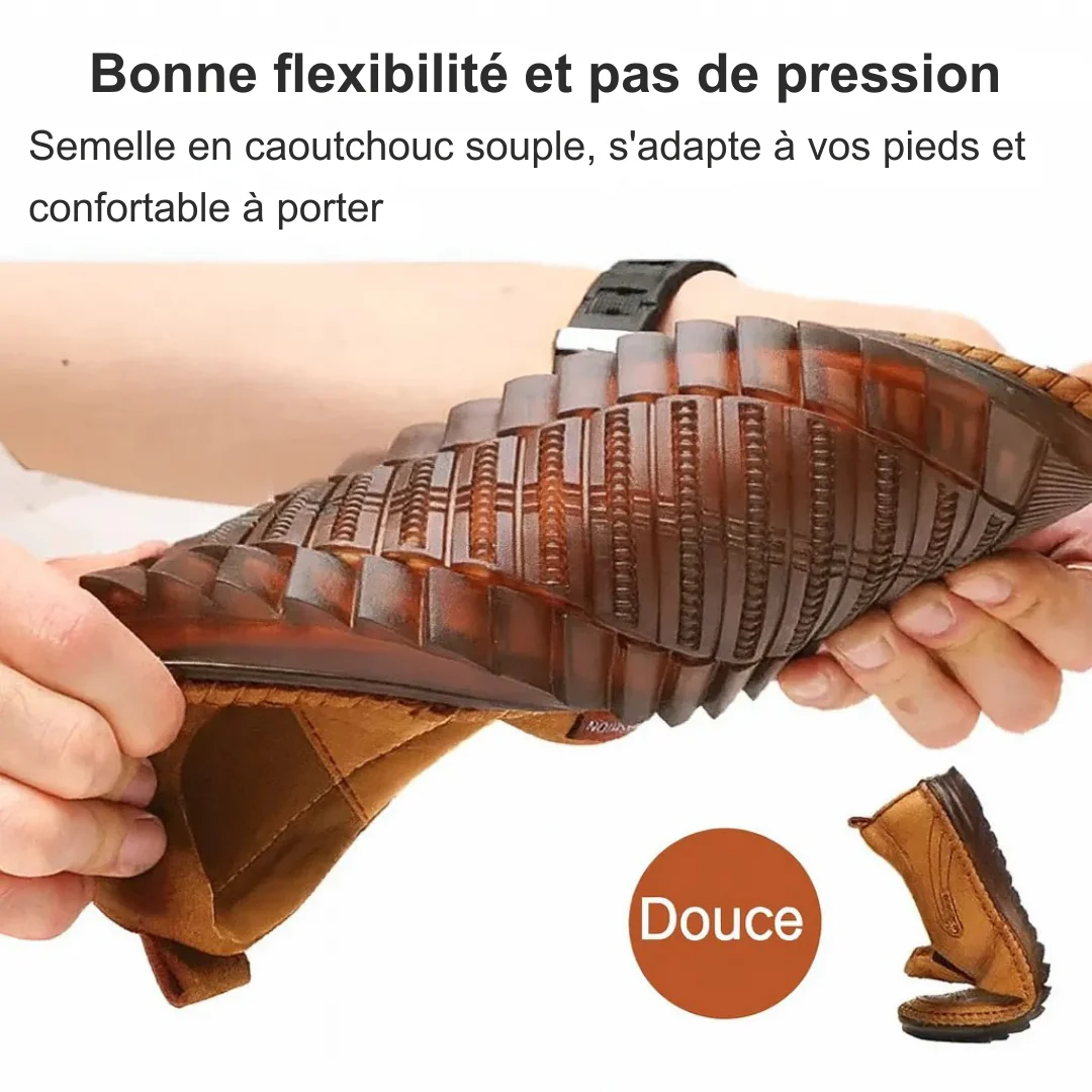 Chaussures pour hommes en cuir, respirantes et antidérapantes - Image 9