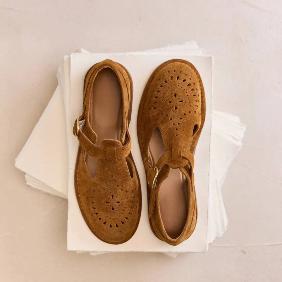 Chaussures en daim ambre pour femmes - Image 2