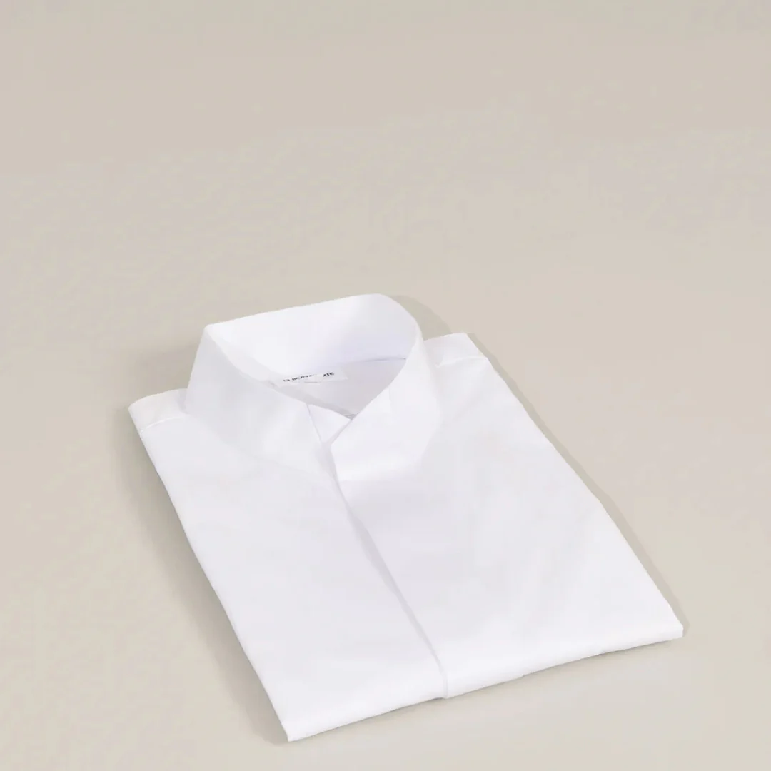 Chemise à col origami en popeline - Image 7