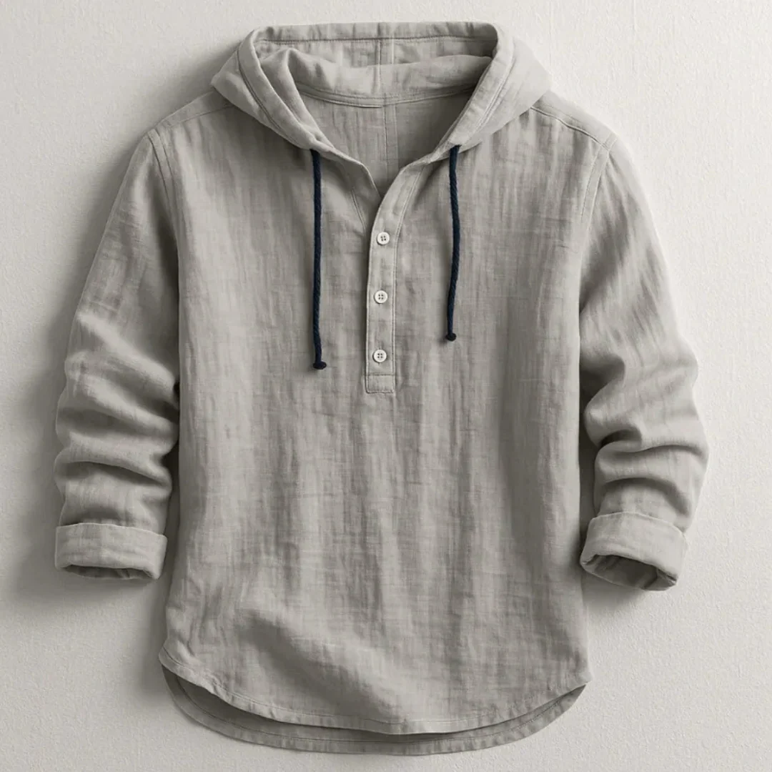 Chemise en coton avec capuche - Image 4