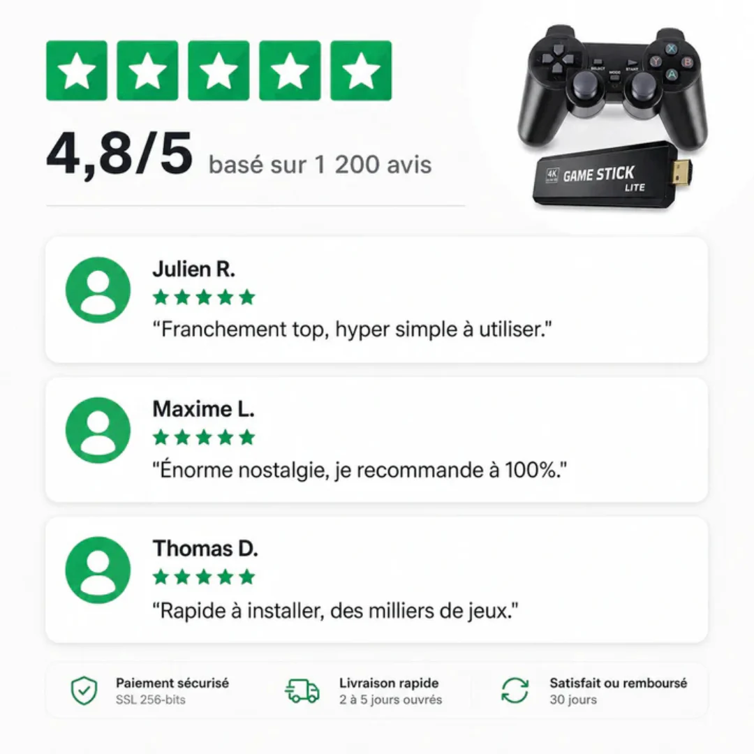 Console de jeux rétro avec manettes sans fil - Image 6