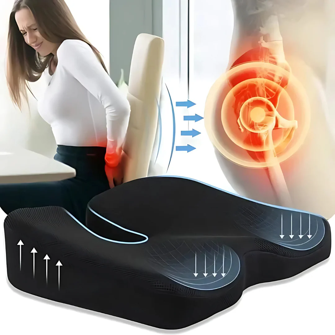 Coussin ergonomique à mémoire de forme pour siège et coccyx - Image 3