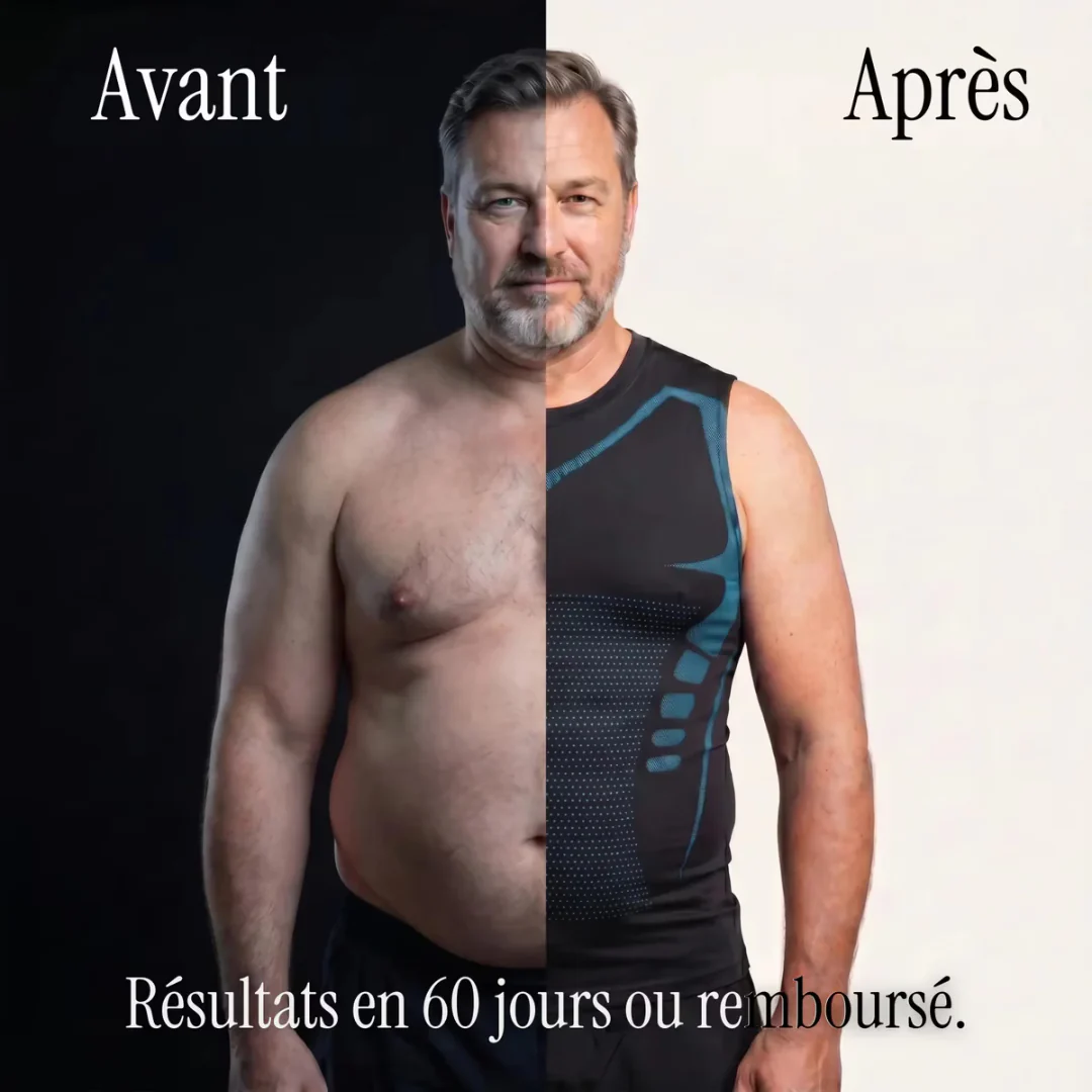 Débardeur sculptant homme 1 + 1 Offert - Image 2
