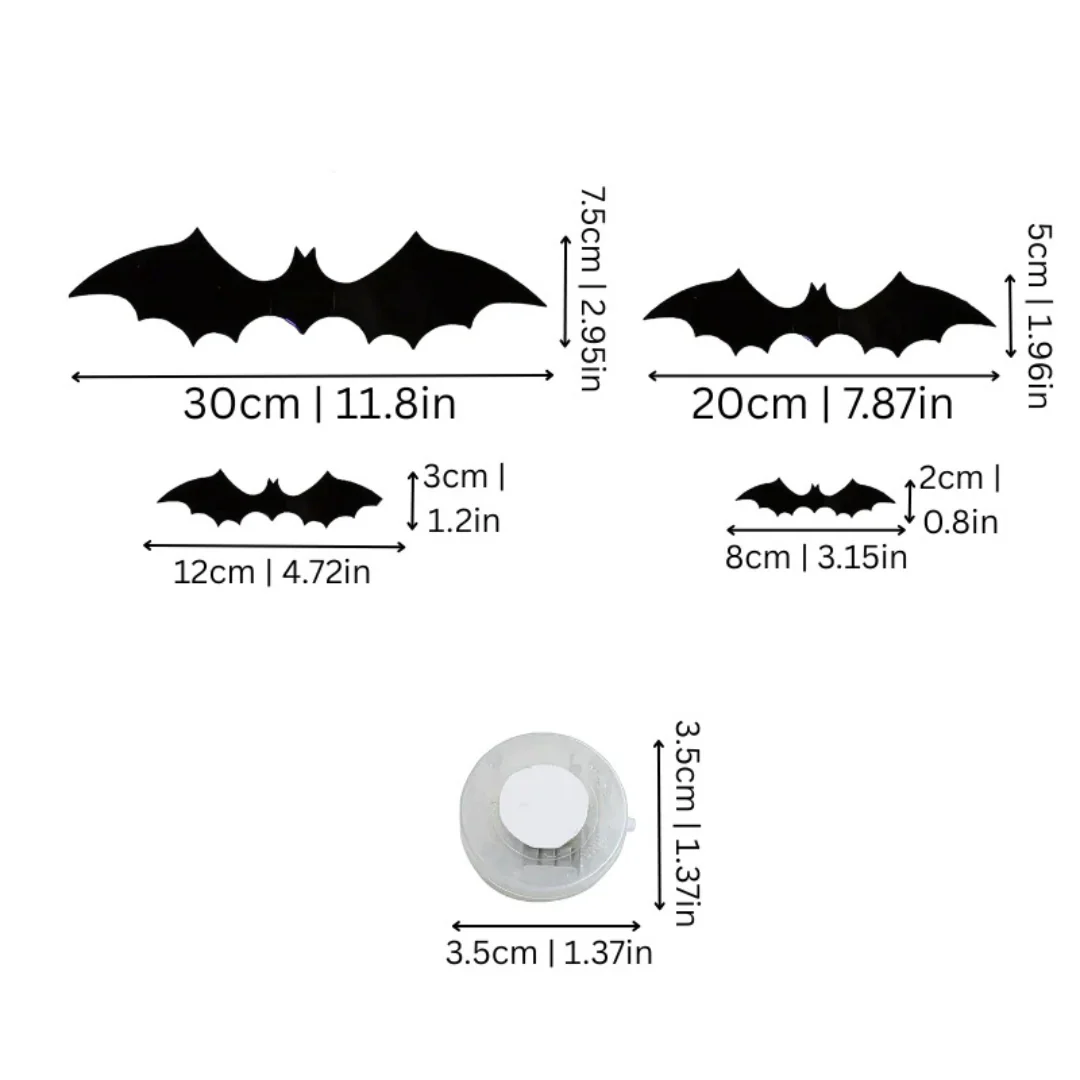 Chauves-souris 3D lumineuses pour la décoration d’Halloween - Image 3