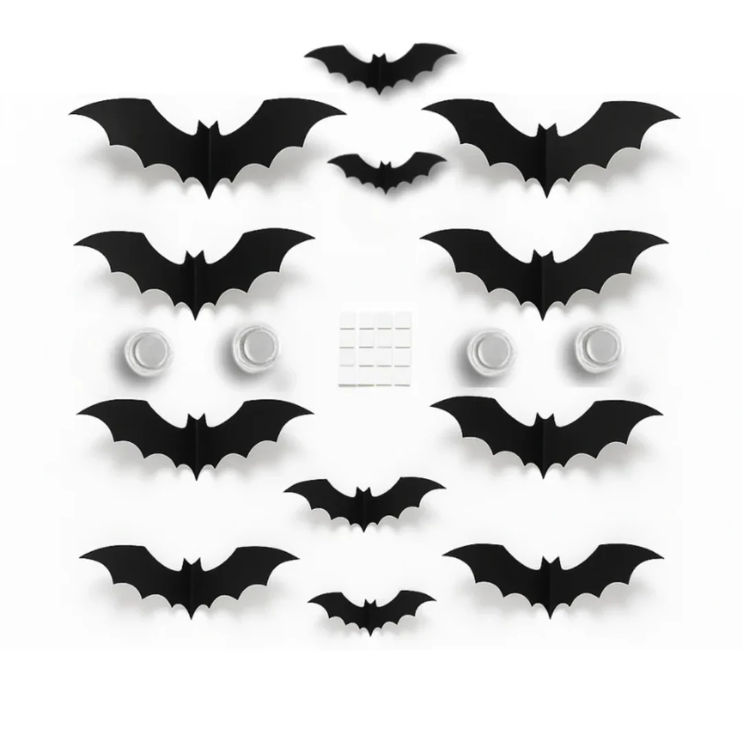 Chauves-souris 3D lumineuses pour la décoration d’Halloween - Image 4