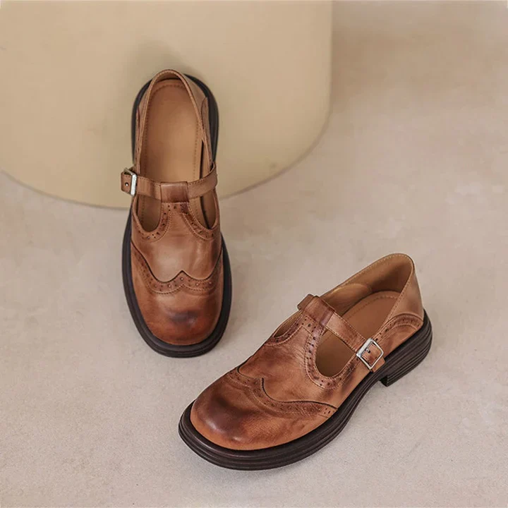 Élégantes chaussures Mary Jane en cuir véritable - Image 5