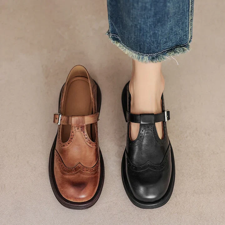 Élégantes chaussures Mary Jane en cuir véritable - Image 7