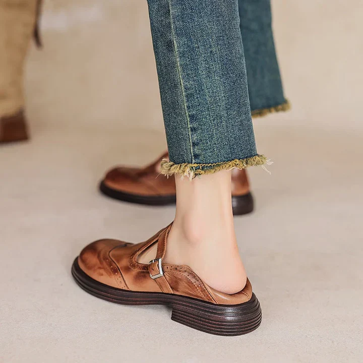 Élégantes chaussures Mary Jane en cuir véritable - Image 8
