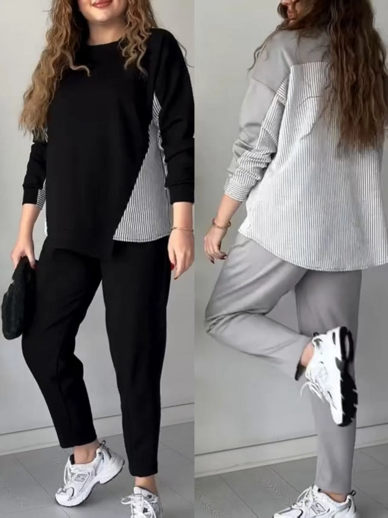 Ensemble détente 2 pièces à blocs de couleurs pour femmes - Image 3