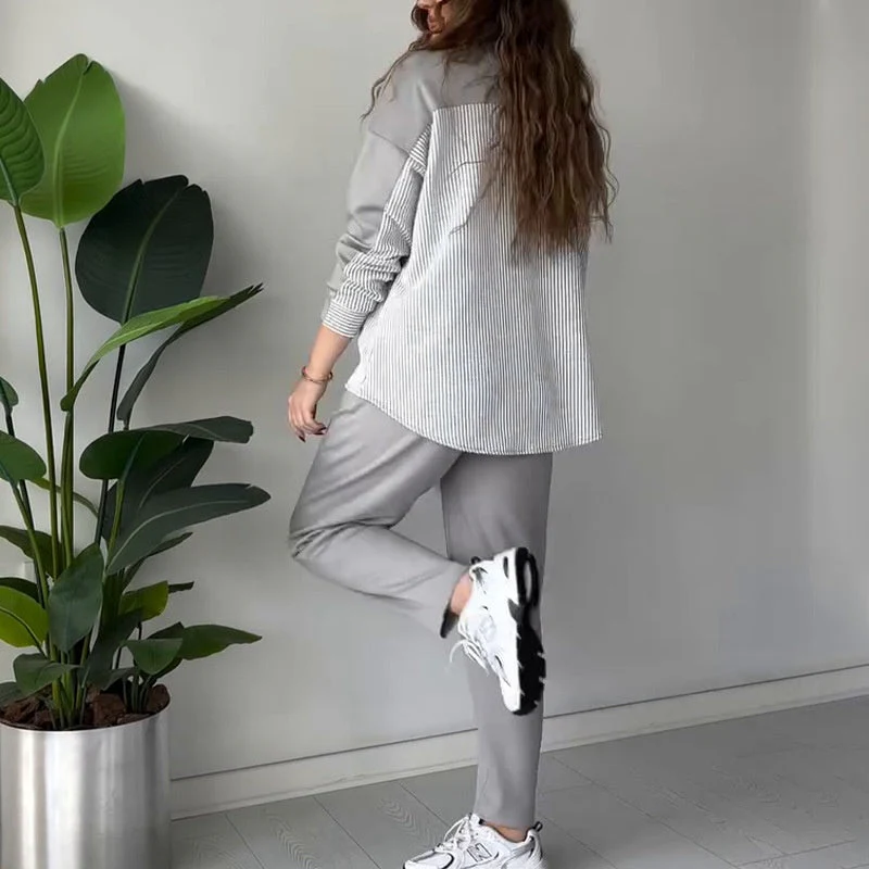 Ensemble détente 2 pièces à blocs de couleurs pour femmes - Image 6