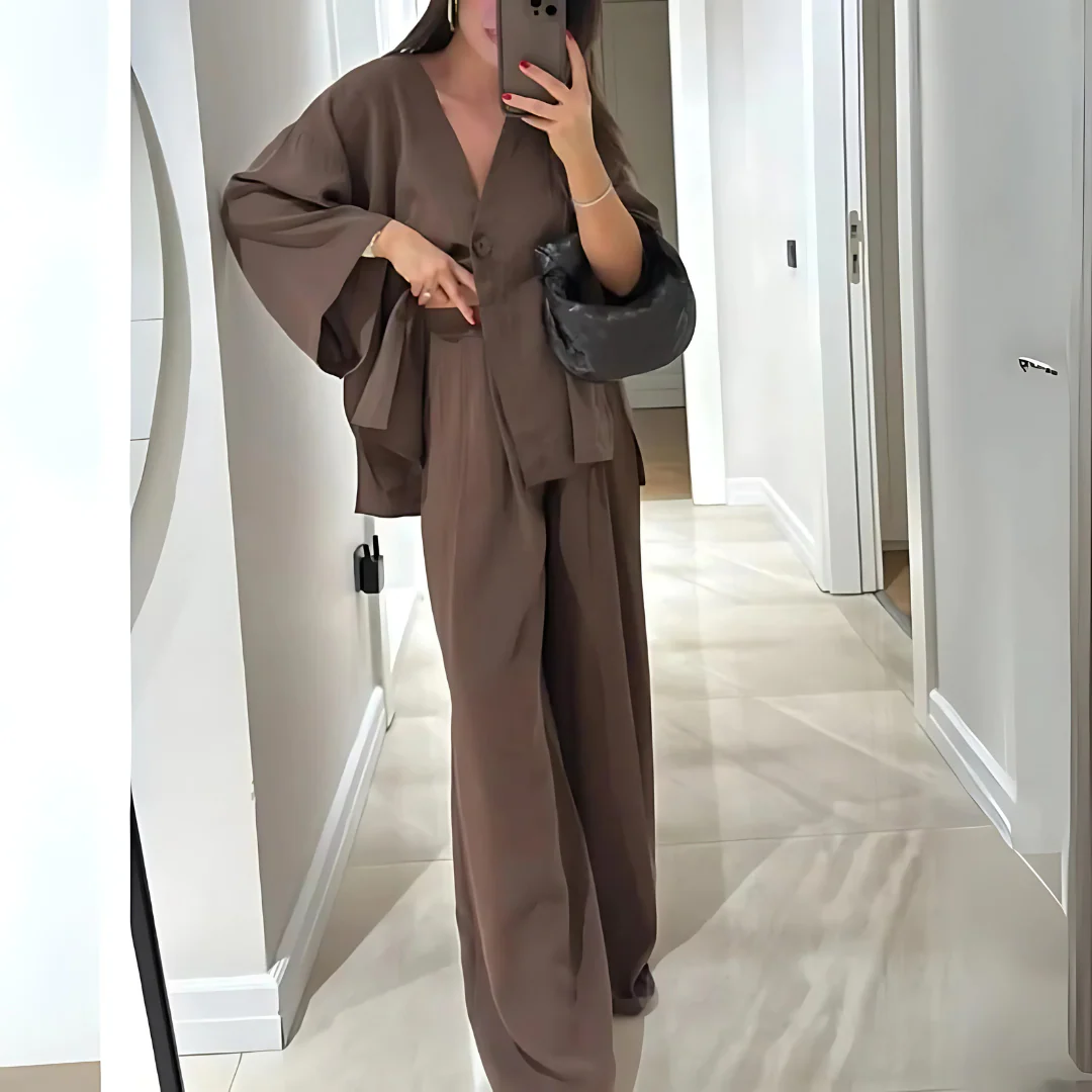Ensemble Casual à Col en V