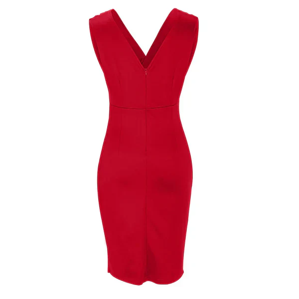Fresia | Robe cintrée avec décolleté en V et fente - Image 12
