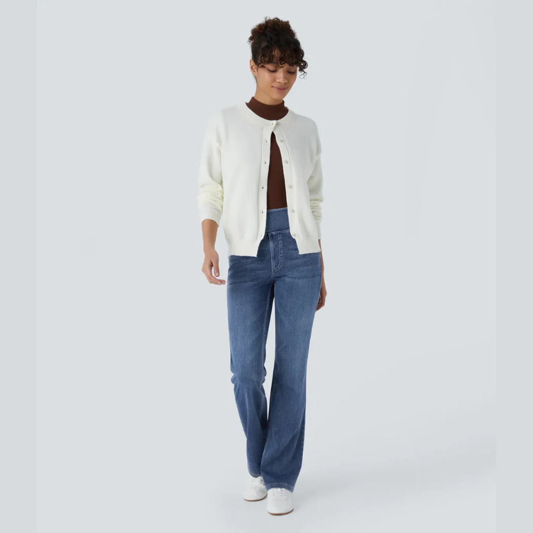 Jean Bootcut Taille Haute Extensible à Poches Multiples - Image 12