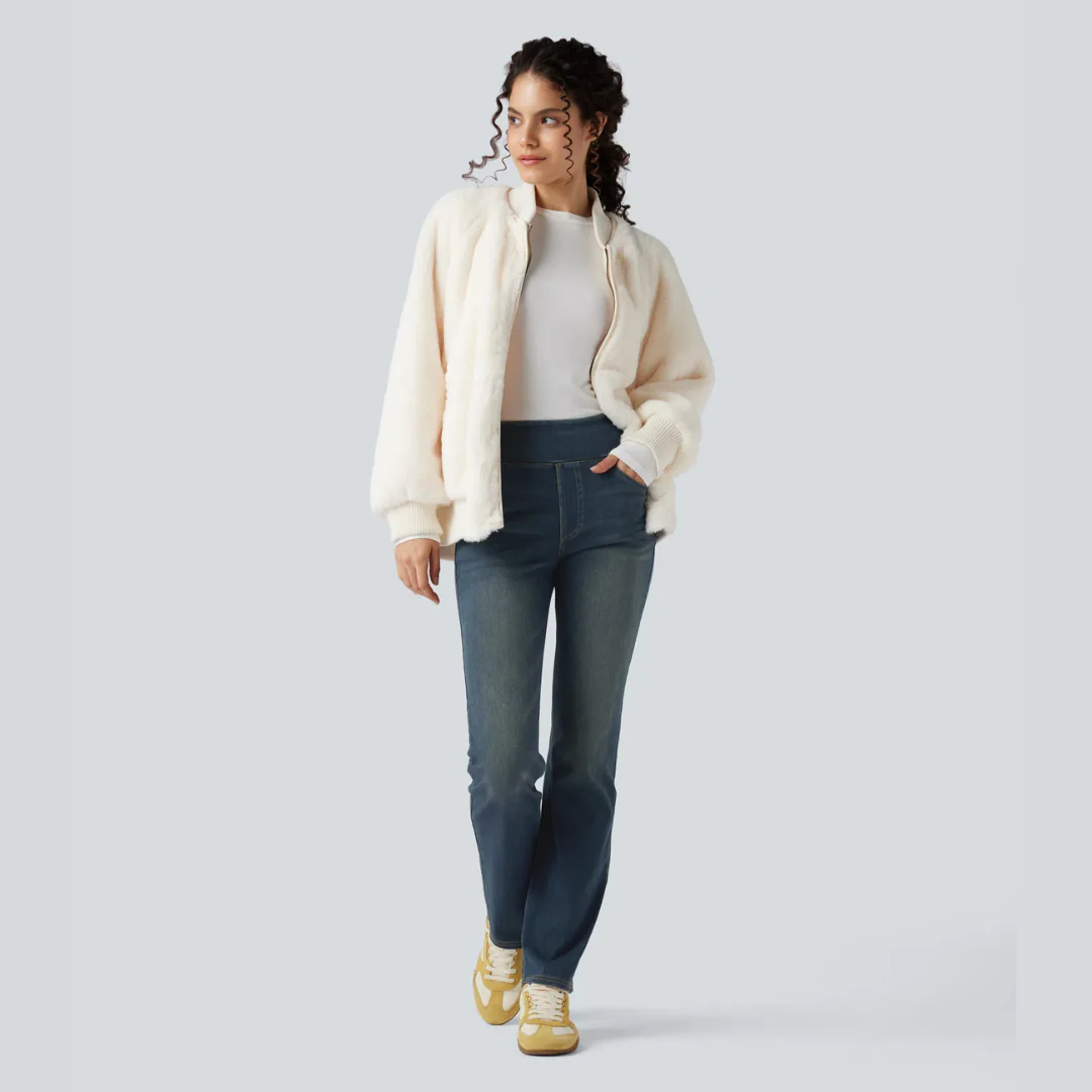Jean Bootcut Taille Haute Extensible à Poches Multiples - Image 13