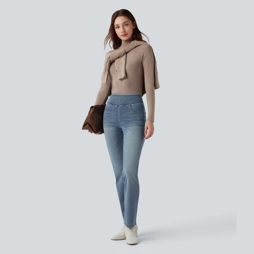 Jean Bootcut Taille Haute Extensible à Poches Multiples - Image 22