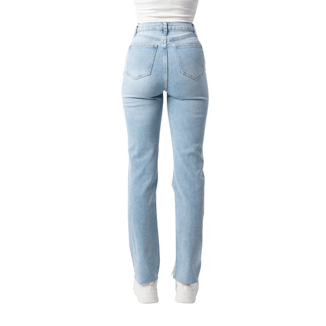 Jean droit pour femme en bleu clair - Image 2