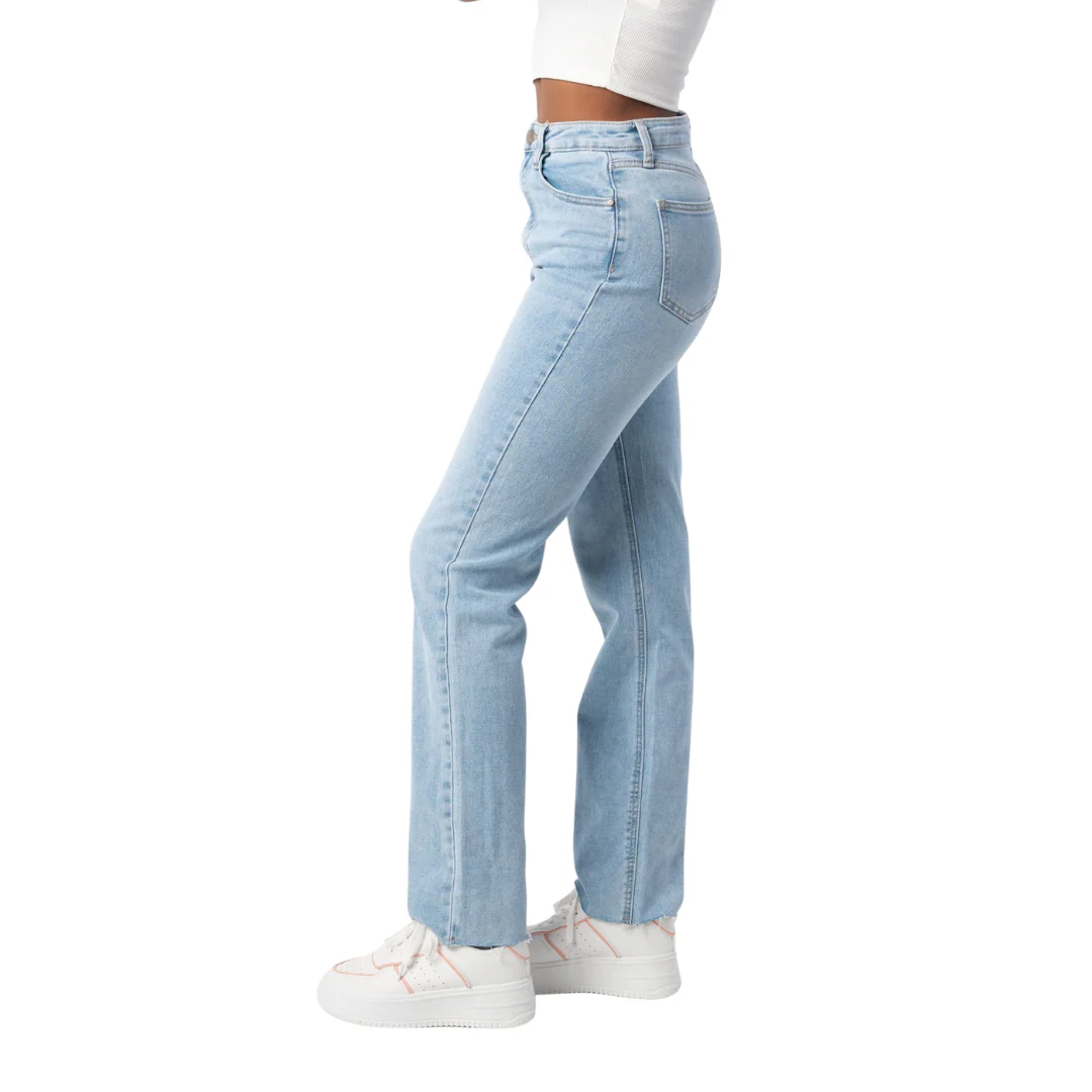 Jean droit pour femme en bleu clair - Image 4