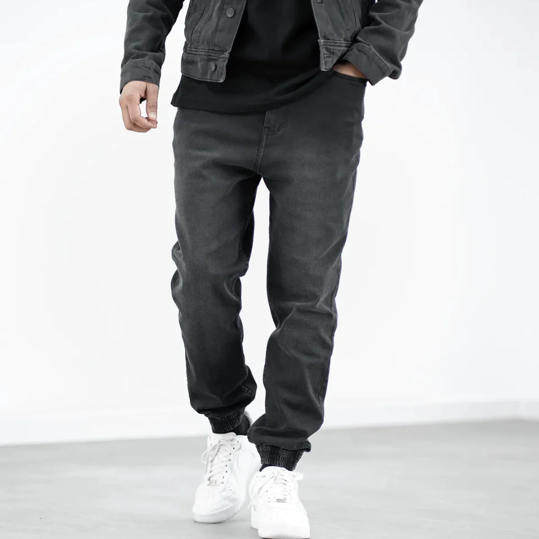 Jean Jogpant Noir Stretch – Coupe Ajustée & Confort Urbain - Image 3