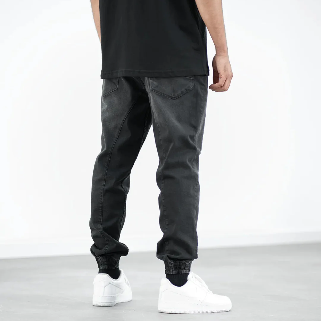 Jean Jogpant Noir Stretch – Coupe Ajustée & Confort Urbain - Image 4