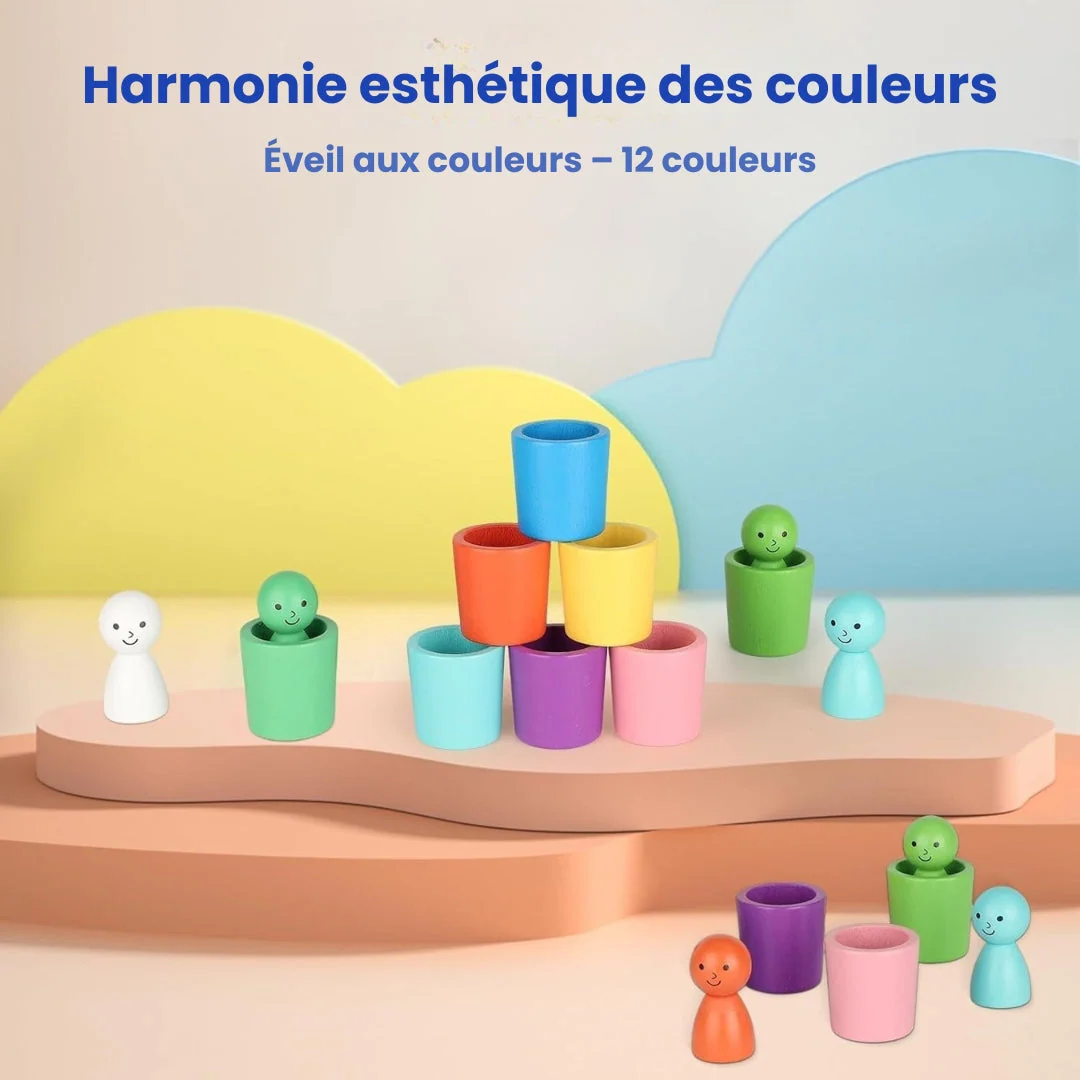 Jeu éducatif de tri des couleurs en bois pour enfants - Image 11