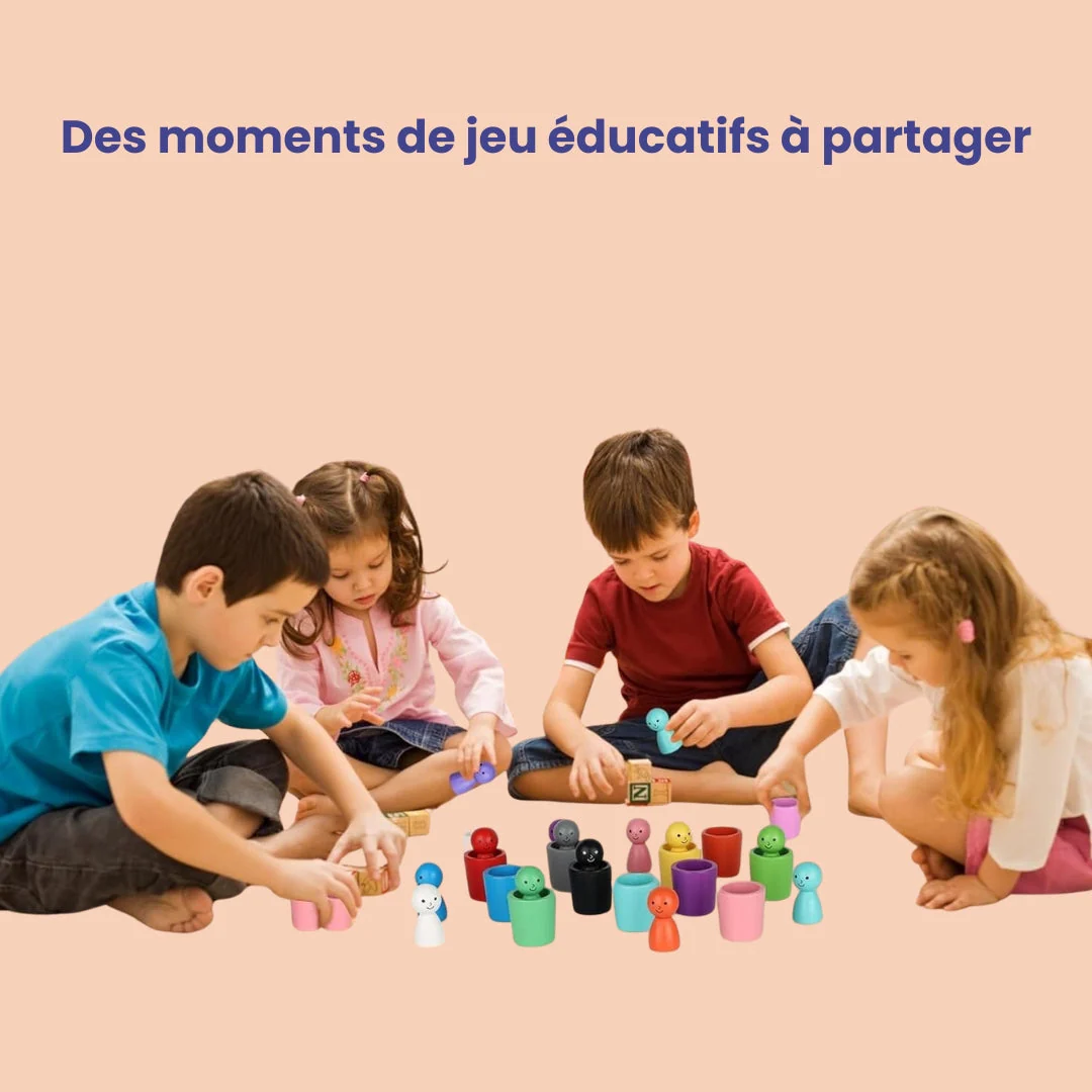 Jeu éducatif de tri des couleurs en bois pour enfants - Image 13