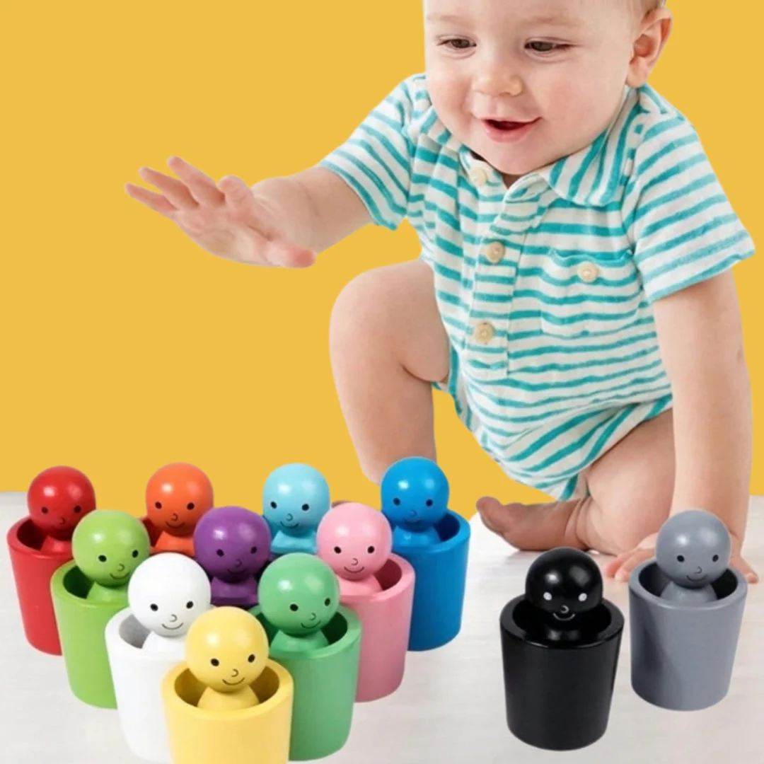 Jeu éducatif de tri des couleurs en bois pour enfants - Image 6