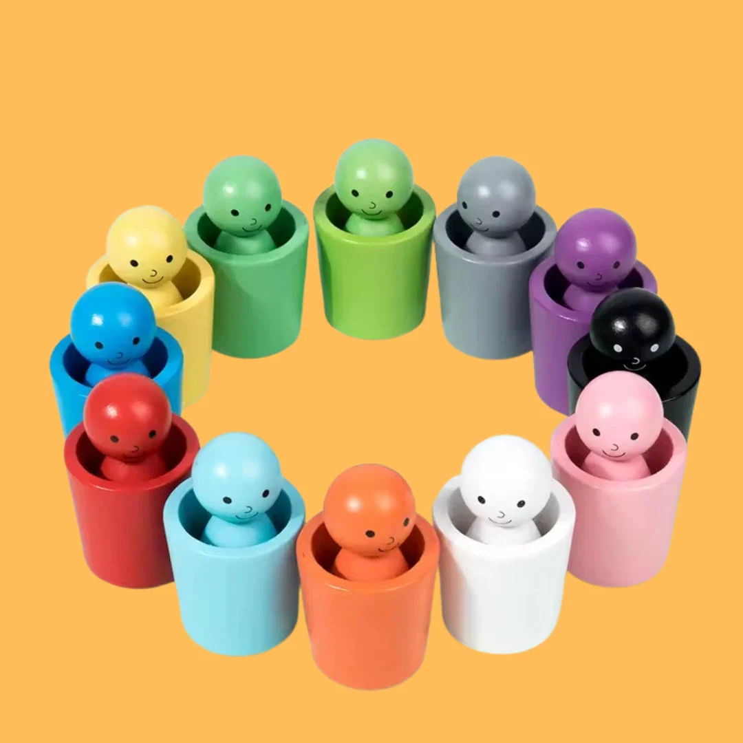 Jeu éducatif de tri des couleurs en bois pour enfants - Image 7